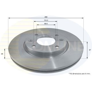 Stabdžių diskas COMLINE ADC1064V