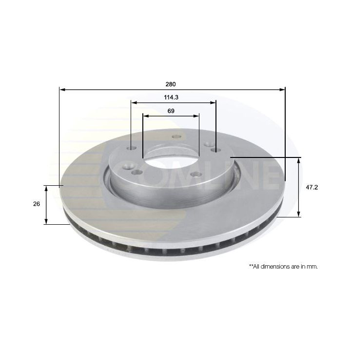 Stabdžių diskas COMLINE ADC1098V