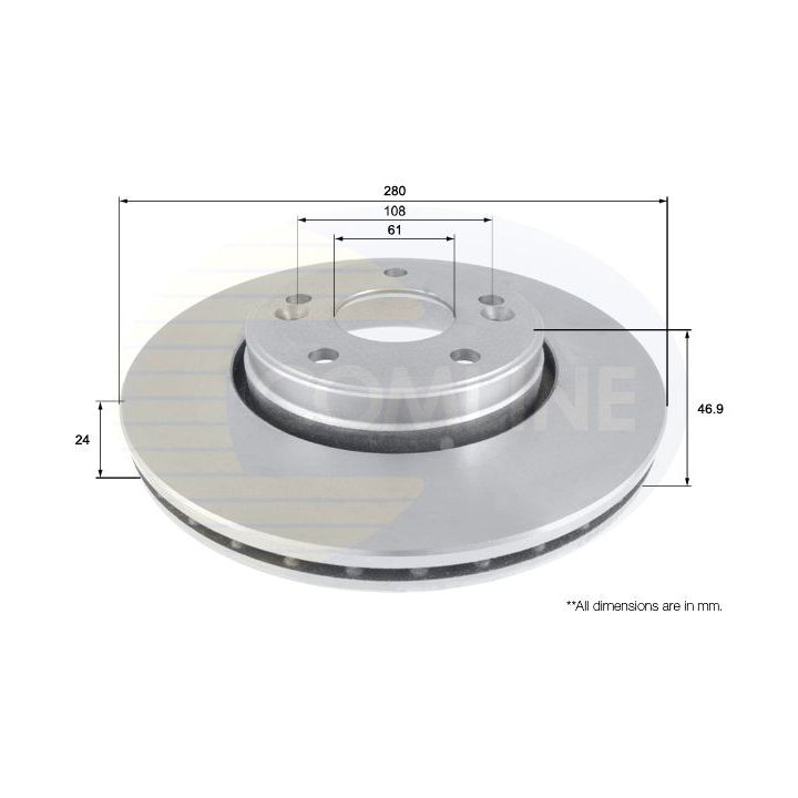 Stabdžių diskas COMLINE ADC1538V