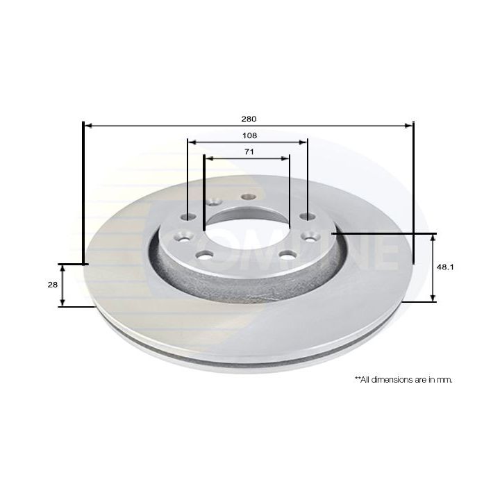 Stabdžių diskas COMLINE ADC1580V