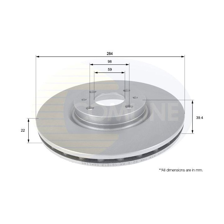 Stabdžių diskas COMLINE ADC1810V