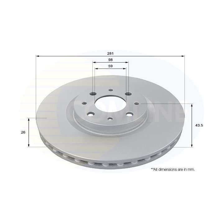 Stabdžių diskas COMLINE ADC1814V