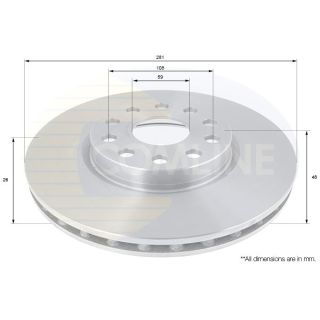 Stabdžių diskas COMLINE ADC1824V