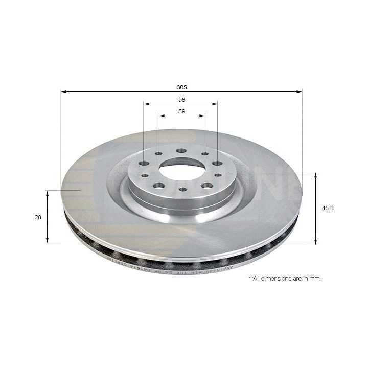 Stabdžių diskas COMLINE ADC1844V