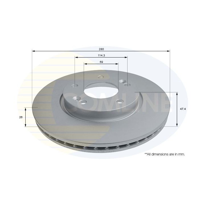 Stabdžių diskas COMLINE ADC2824V