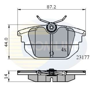 Stabdžių trinkelių rinkinys, diskinis stabdys COMLINE CBP01012