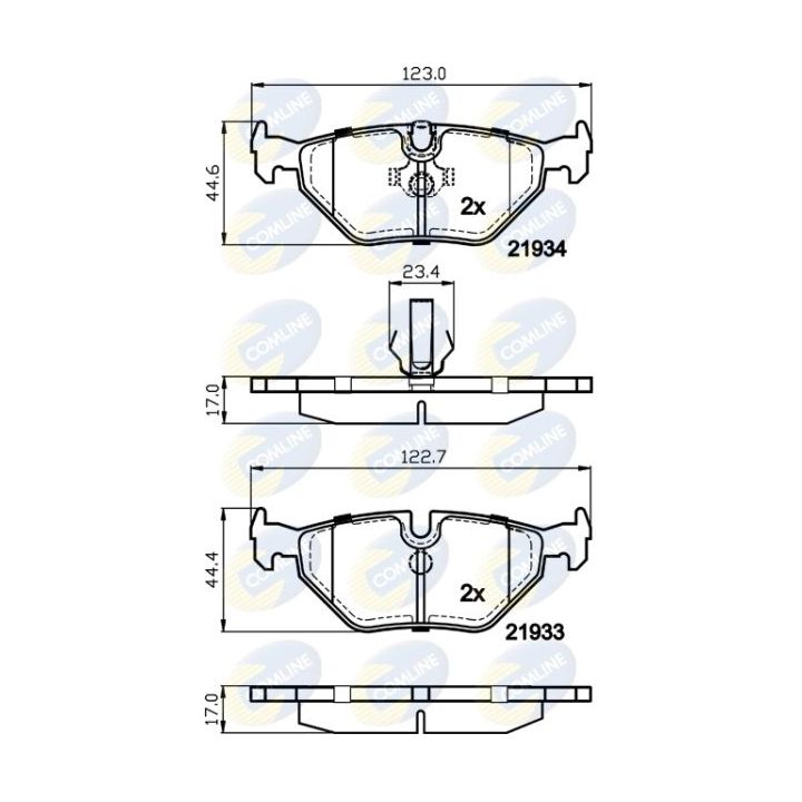 Stabdžių trinkelių rinkinys, diskinis stabdys COMLINE CBP01024