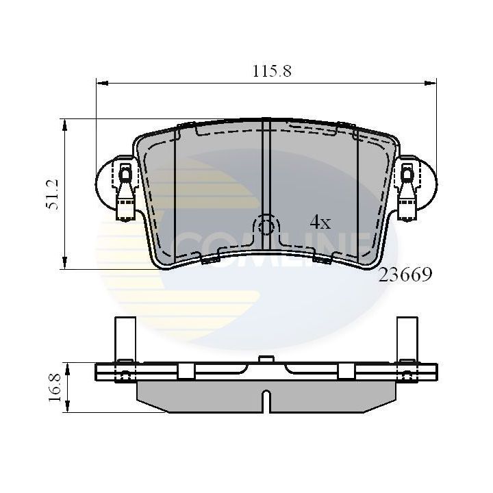 Stabdžių trinkelių rinkinys, diskinis stabdys COMLINE CBP01036