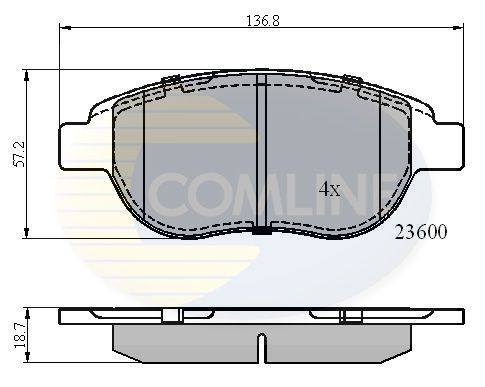Stabdžių trinkelių rinkinys, diskinis stabdys COMLINE CBP01038