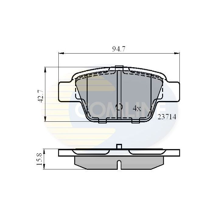 Stabdžių trinkelių rinkinys, diskinis stabdys COMLINE CBP01039