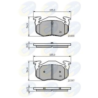 Stabdžių trinkelių rinkinys, diskinis stabdys COMLINE CBP01080