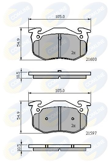 Stabdžių trinkelių rinkinys, diskinis stabdys COMLINE CBP01080