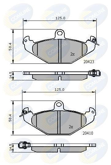 Stabdžių trinkelių rinkinys, diskinis stabdys COMLINE CBP01081