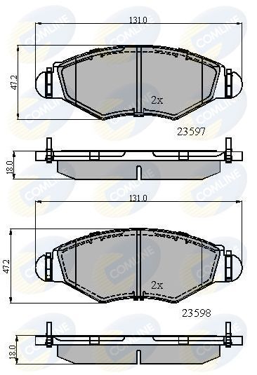 Stabdžių trinkelių rinkinys, diskinis stabdys COMLINE CBP01131