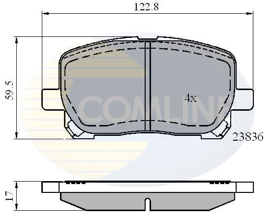 Stabdžių trinkelių rinkinys, diskinis stabdys COMLINE CBP01132