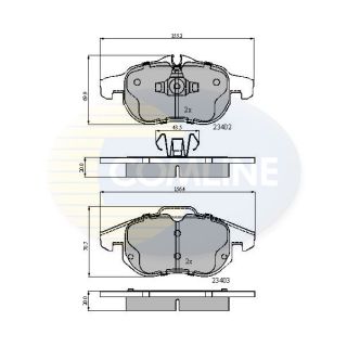 Stabdžių trinkelių rinkinys, diskinis stabdys COMLINE CBP01137