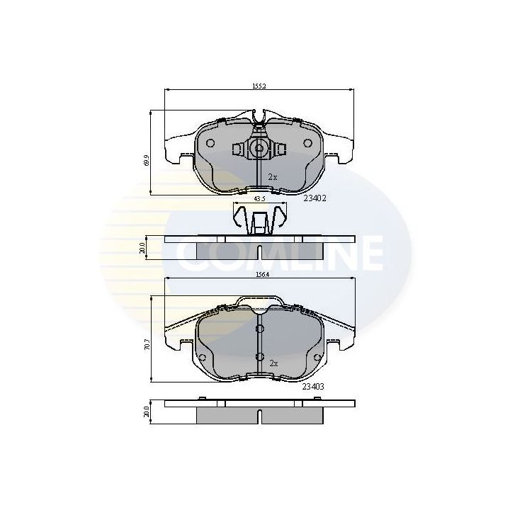 Stabdžių trinkelių rinkinys, diskinis stabdys COMLINE CBP01137