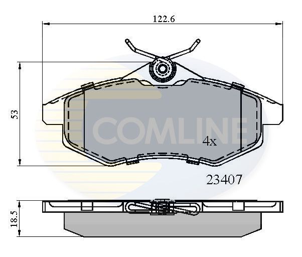 Stabdžių trinkelių rinkinys, diskinis stabdys COMLINE CBP01145