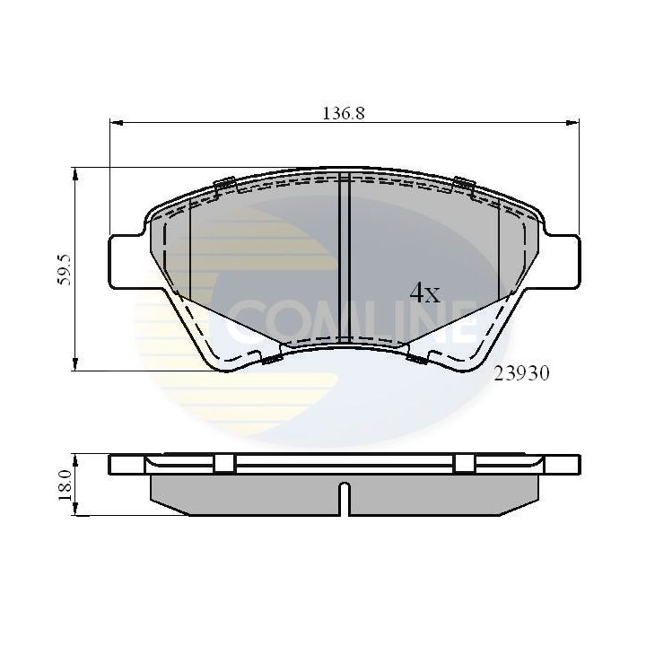 Stabdžių trinkelių rinkinys, diskinis stabdys COMLINE CBP01160