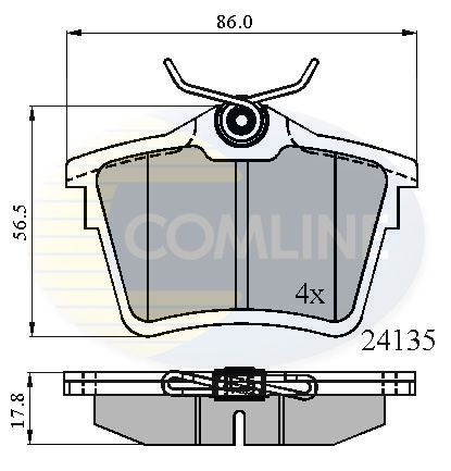 Stabdžių trinkelių rinkinys, diskinis stabdys COMLINE CBP01252