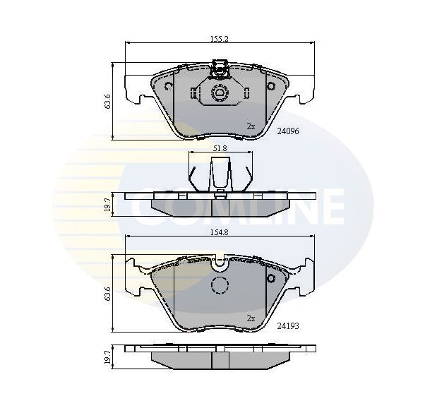 Stabdžių trinkelių rinkinys, diskinis stabdys COMLINE CBP01300