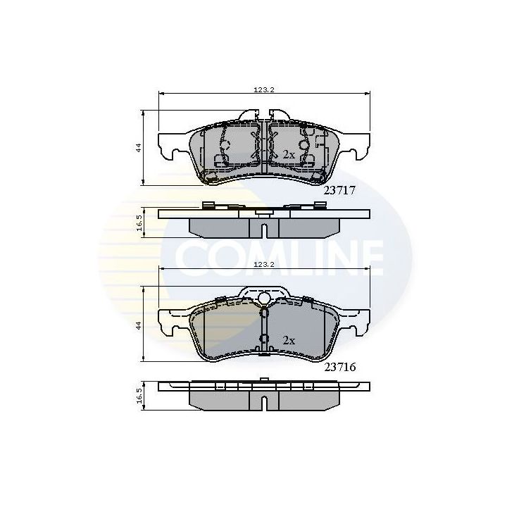 Stabdžių trinkelių rinkinys, diskinis stabdys COMLINE CBP01317