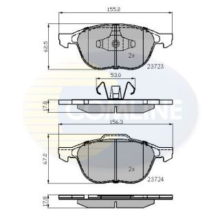 Stabdžių trinkelių rinkinys, diskinis stabdys COMLINE CBP01323