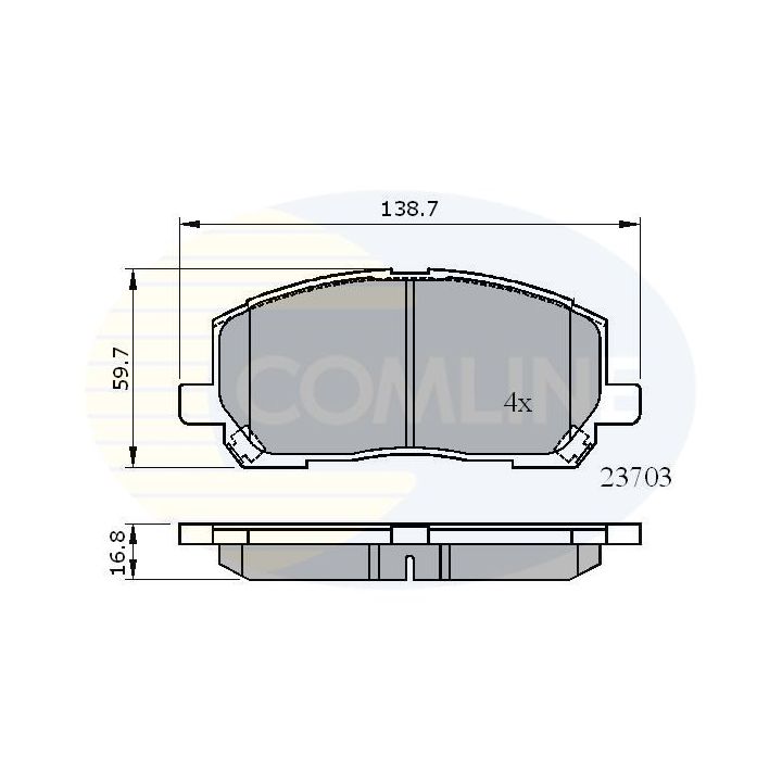 Stabdžių trinkelių rinkinys, diskinis stabdys COMLINE CBP01507
