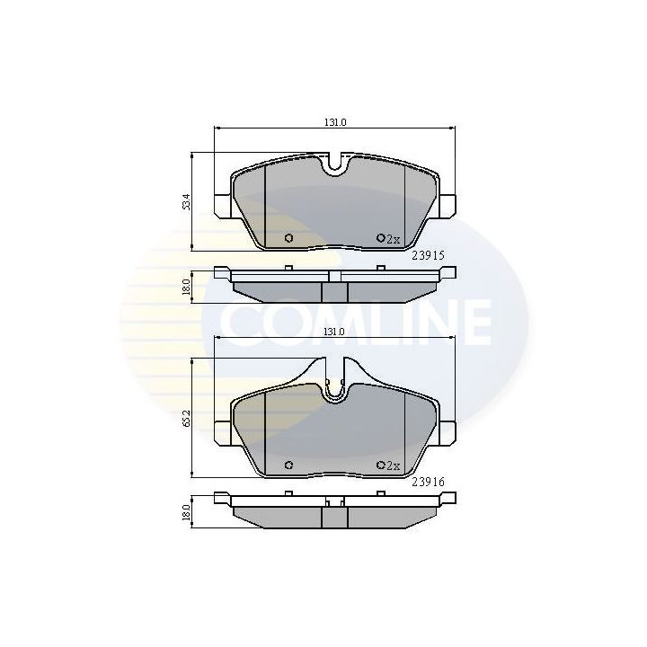 Stabdžių trinkelių rinkinys, diskinis stabdys COMLINE CBP01531