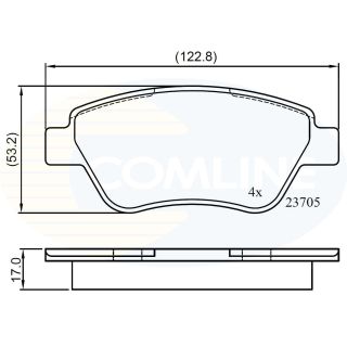 Stabdžių trinkelių rinkinys, diskinis stabdys COMLINE CBP01535