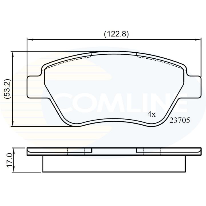 Stabdžių trinkelių rinkinys, diskinis stabdys COMLINE CBP01535