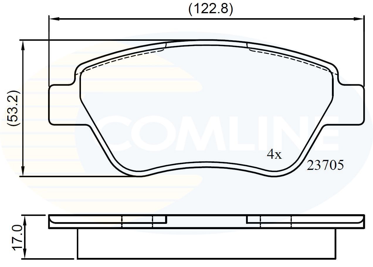 Stabdžių trinkelių rinkinys, diskinis stabdys COMLINE CBP01535