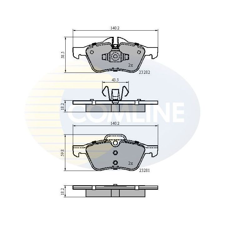 Stabdžių trinkelių rinkinys, diskinis stabdys COMLINE CBP01548
