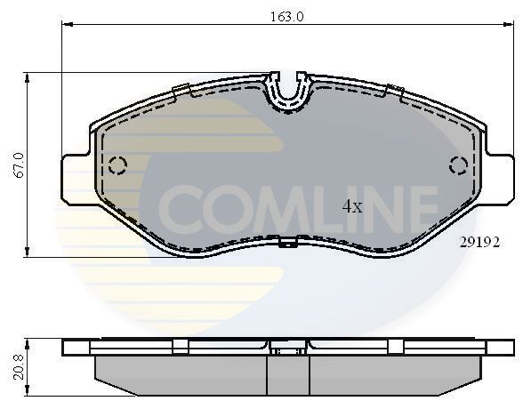 Stabdžių trinkelių rinkinys, diskinis stabdys COMLINE CBP01555
