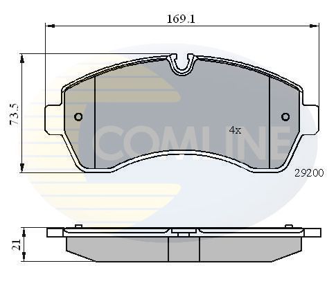 Stabdžių trinkelių rinkinys, diskinis stabdys COMLINE CBP01569