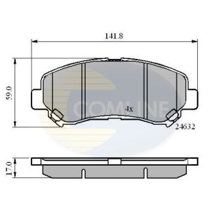 Stabdžių trinkelių rinkinys, diskinis stabdys COMLINE CBP01577