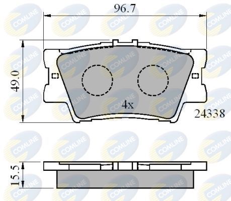 Stabdžių trinkelių rinkinys, diskinis stabdys COMLINE CBP01581