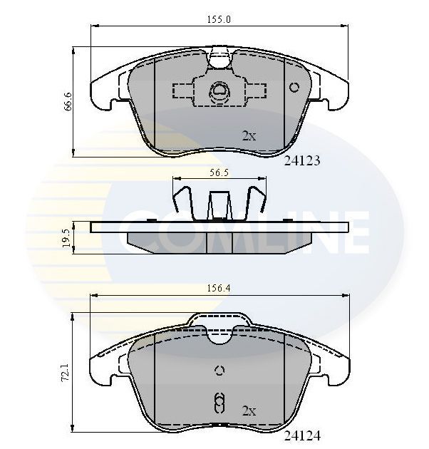Stabdžių trinkelių rinkinys, diskinis stabdys COMLINE CBP01591
