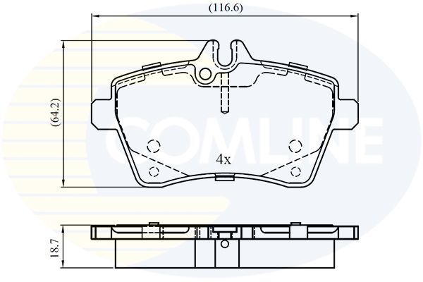 Stabdžių trinkelių rinkinys, diskinis stabdys COMLINE CBP01592