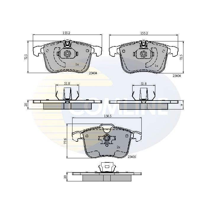 Stabdžių trinkelių rinkinys, diskinis stabdys COMLINE CBP01593