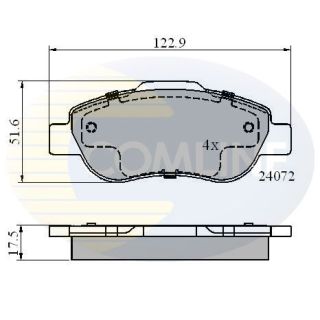 Stabdžių trinkelių rinkinys, diskinis stabdys COMLINE CBP01600