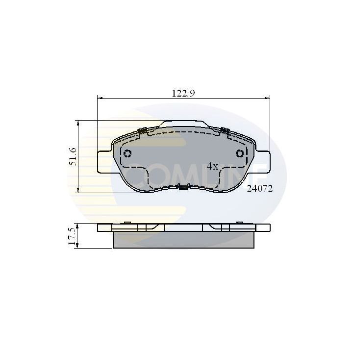Stabdžių trinkelių rinkinys, diskinis stabdys COMLINE CBP01600