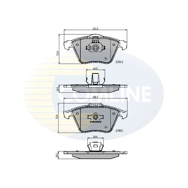 Stabdžių trinkelių rinkinys, diskinis stabdys COMLINE CBP01607