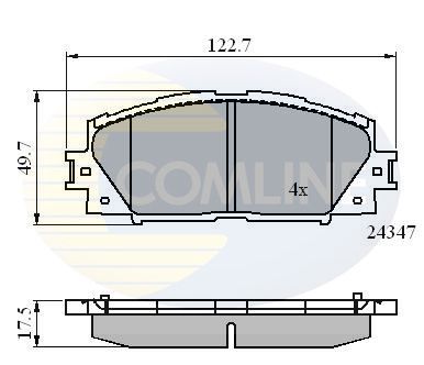 Stabdžių trinkelių rinkinys, diskinis stabdys COMLINE CBP01612