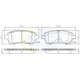 Stabdžių trinkelių rinkinys, diskinis stabdys COMLINE CBP01618
