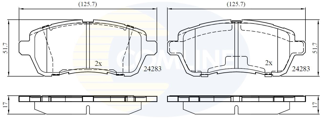 Stabdžių trinkelių rinkinys, diskinis stabdys COMLINE CBP01618