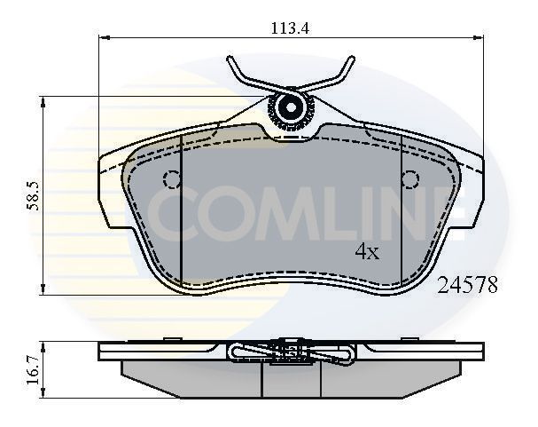 Stabdžių trinkelių rinkinys, diskinis stabdys COMLINE CBP01622