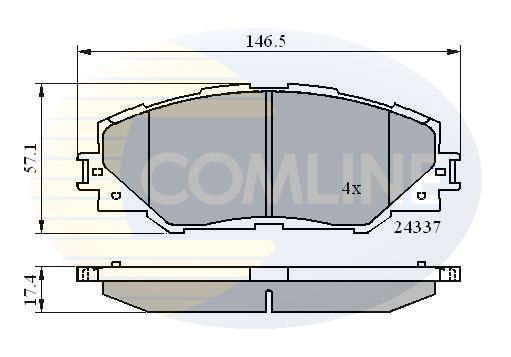 Stabdžių trinkelių rinkinys, diskinis stabdys COMLINE CBP01625