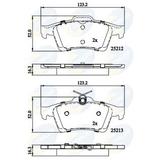 Stabdžių trinkelių rinkinys, diskinis stabdys COMLINE CBP01629