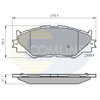 Stabdžių trinkelių rinkinys, diskinis stabdys COMLINE CBP01632